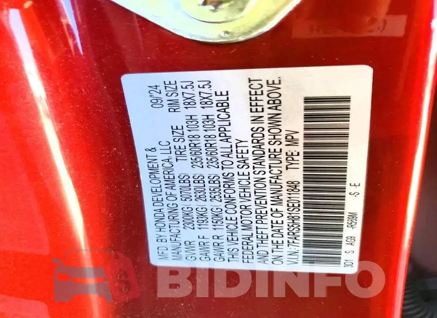7FARS5H81SE011848 Photo# 13