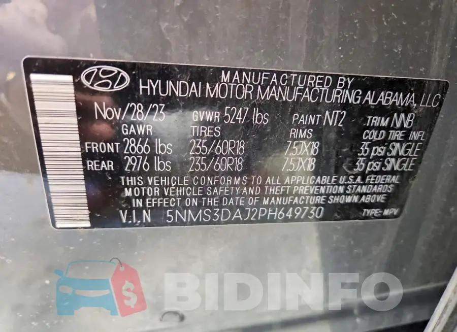 5NMS3DAJ2PH649730 Photo# 13