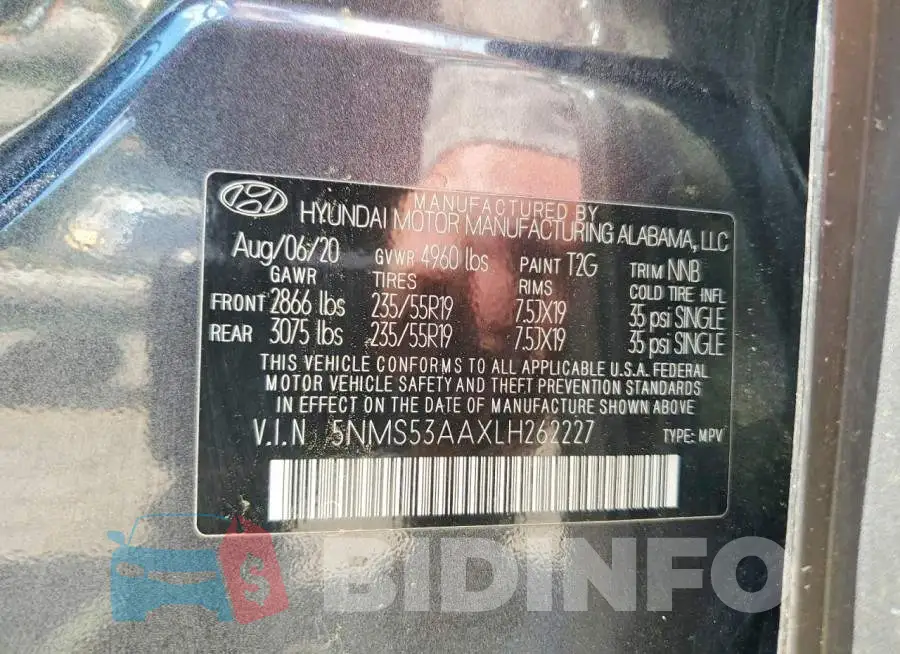 5NMS53AAXLH262227 Photo# 13