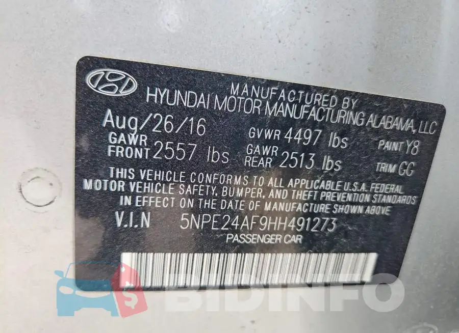 5NPE24AF9HH491273 Photo# 12