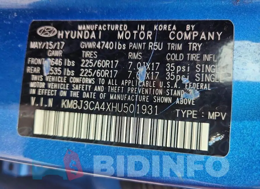 KM8J3CA4XHU501931 Photo# 13