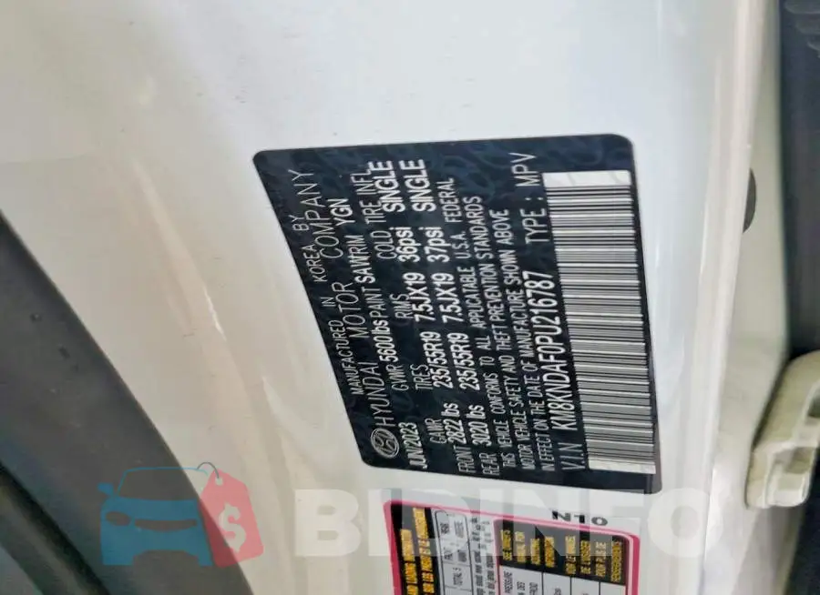 KM8KNDAF0PU216787 Photo# 13