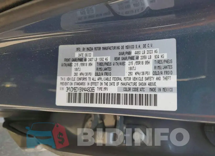 3MVDMBDY8NM448085 Photo# 13