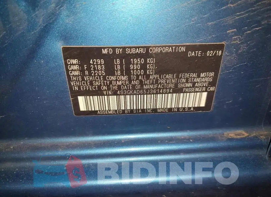 4S3GKAD65J3614894 Photo# 12