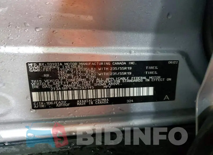 2T3A1RFV1NC293145 Photo# 13