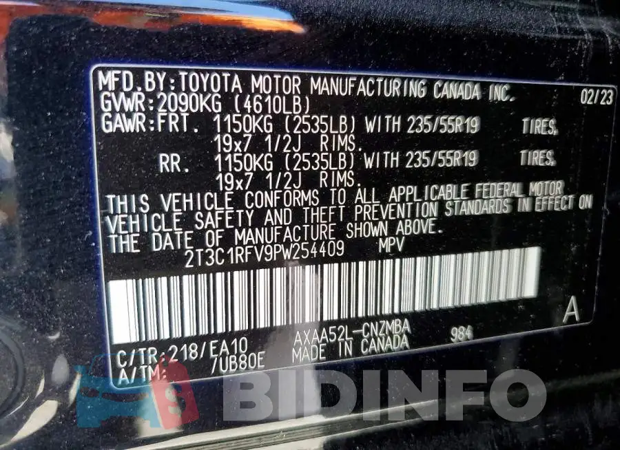 2T3C1RFV9PW254409 Photo# 14
