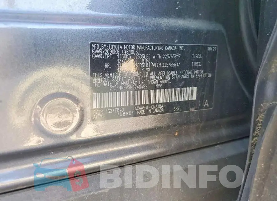 2T3F1RFV3MC240452 Photo# 12