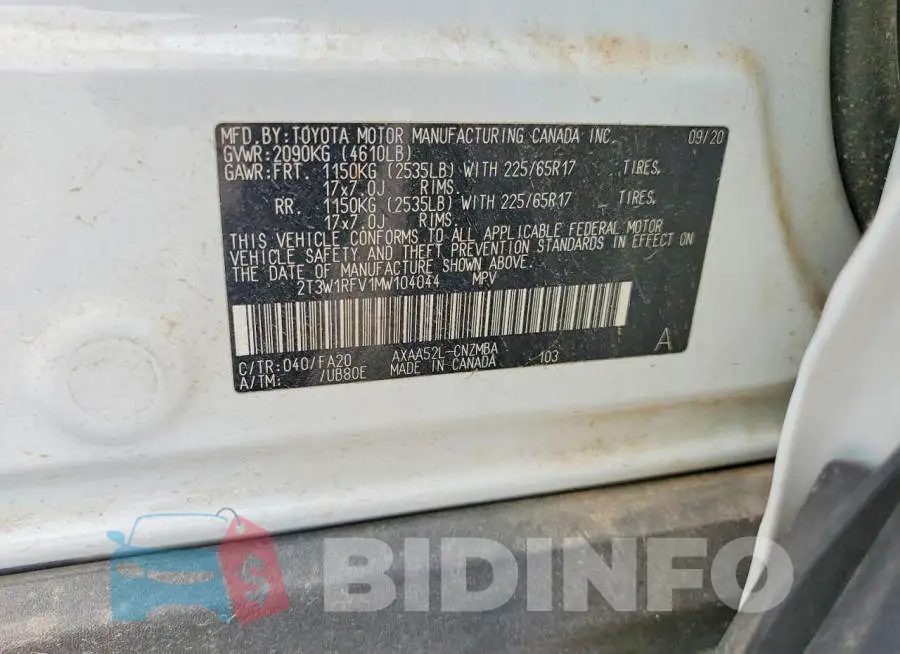 2T3W1RFV1MW104044 Photo# 13