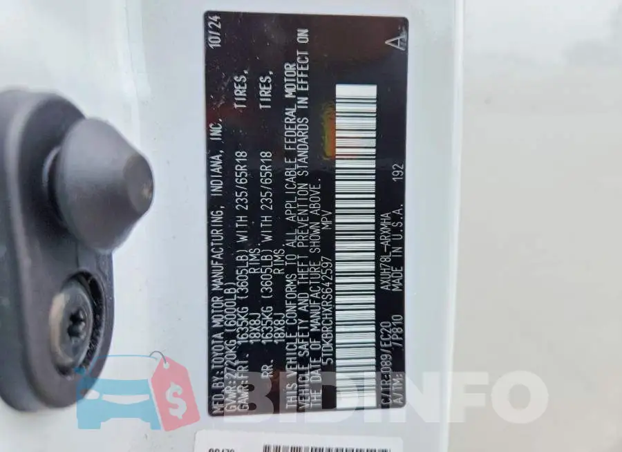 5TDKBRCHXRS642597 Photo# 13