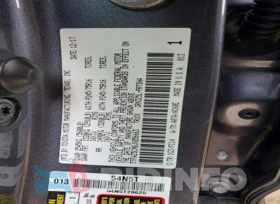 5TFAZ5CN8JX056663 Photo# 12