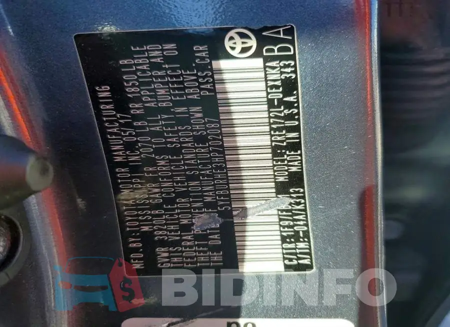 5YFBURHE3HP702087 Photo# 12