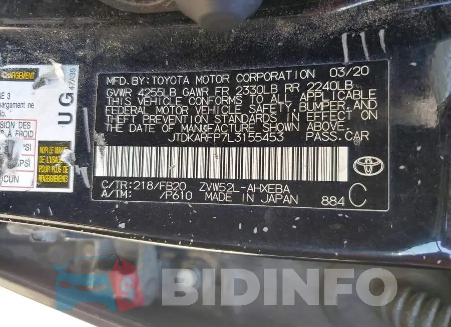 JTDKARFP7L3155453 Photo# 12