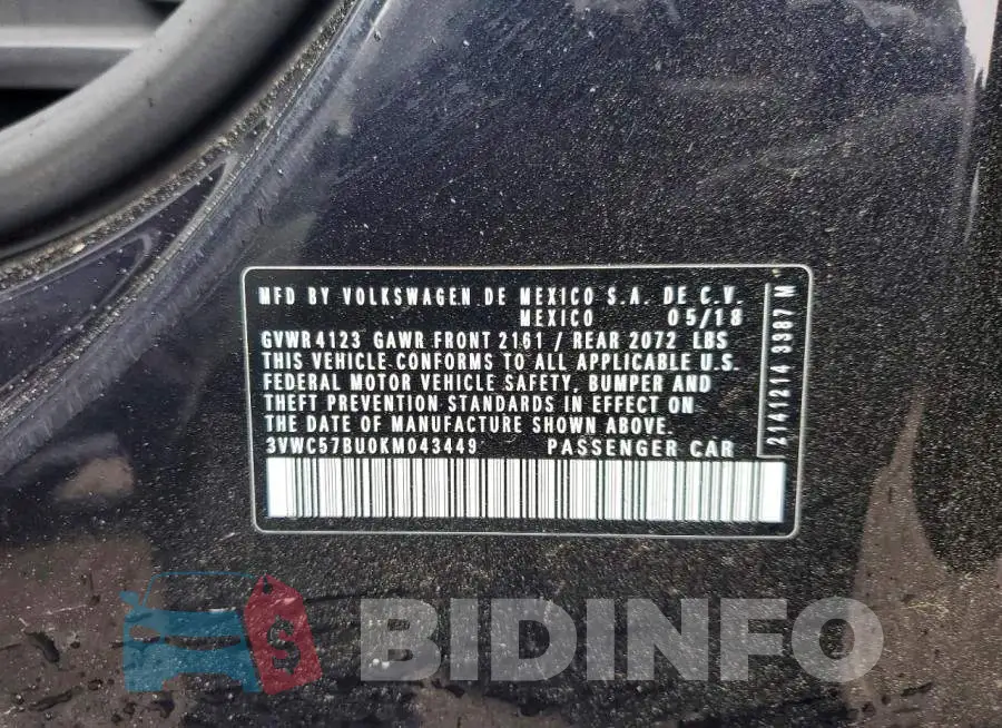 3VWC57BU0KM043449 Photo# 12