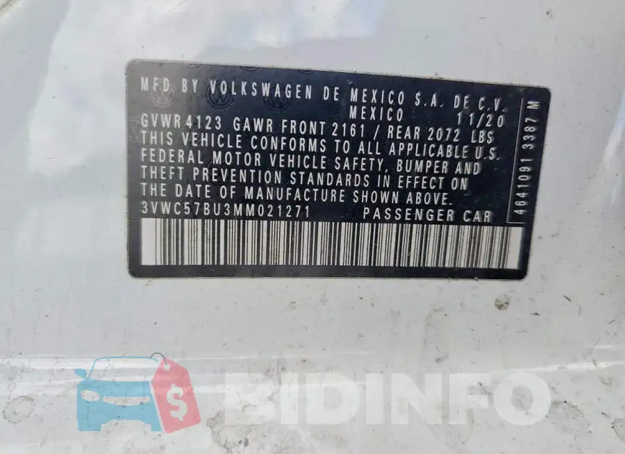 3VWC57BU3MM021271 Photo# 12