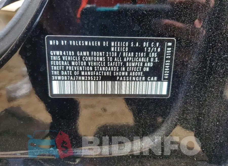 3VWDB7AJ7HM295227 Photo# 12