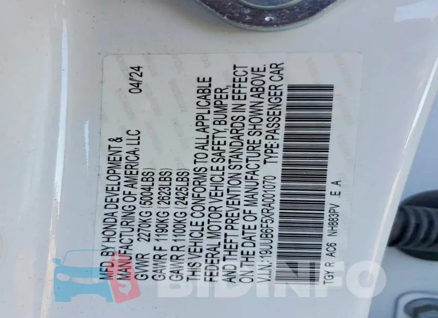 19UUB6F5XRA001070 Photo# 12