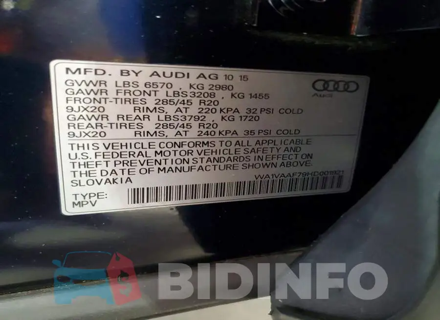 WA1VAAF79HD001921 Photo# 13
