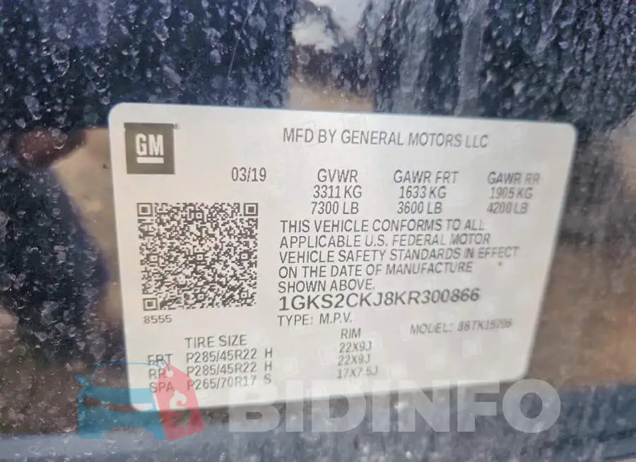 1GKS2CKJ8KR300866 Photo# 13