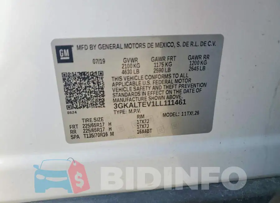 3GKALTEV1LL111461 Photo# 13