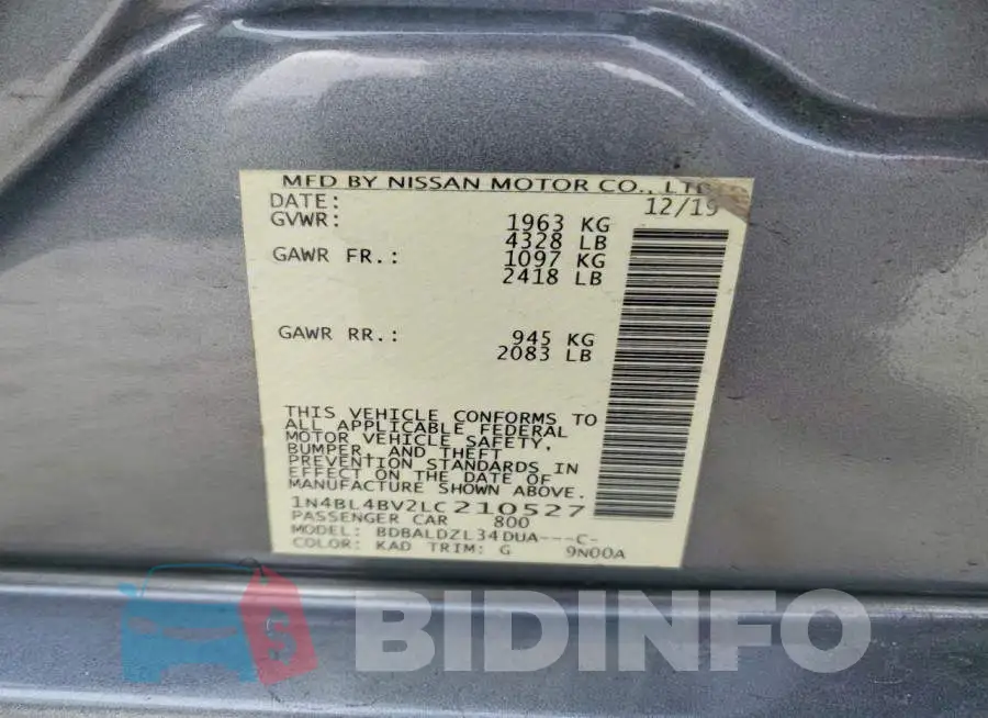 1N4BL4BV2LC210527 Photo# 12
