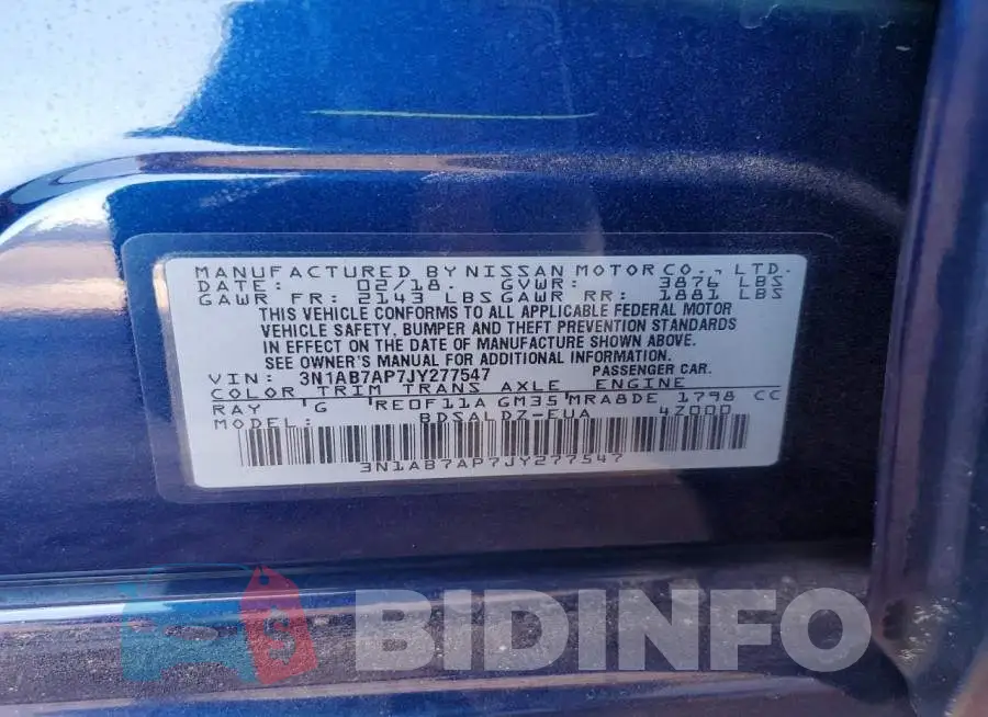 3N1AB7AP7JY277547 Photo# 12