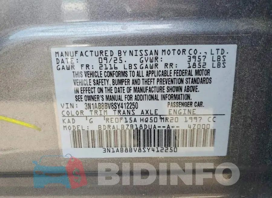 3N1AB8BV8SY412250 Photo# 12