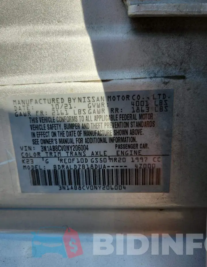 3N1AB8CV0NY206004 Photo# 12