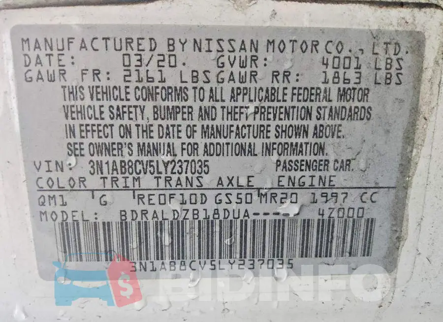 3N1AB8CV5LY237035 Photo# 12