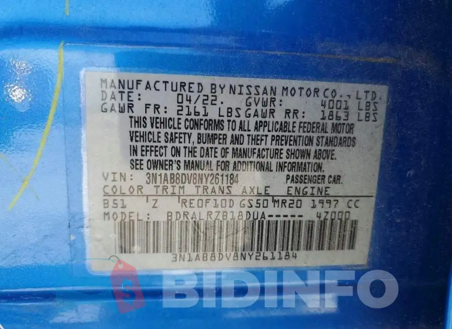 3N1AB8DV8NY261184 Photo# 12