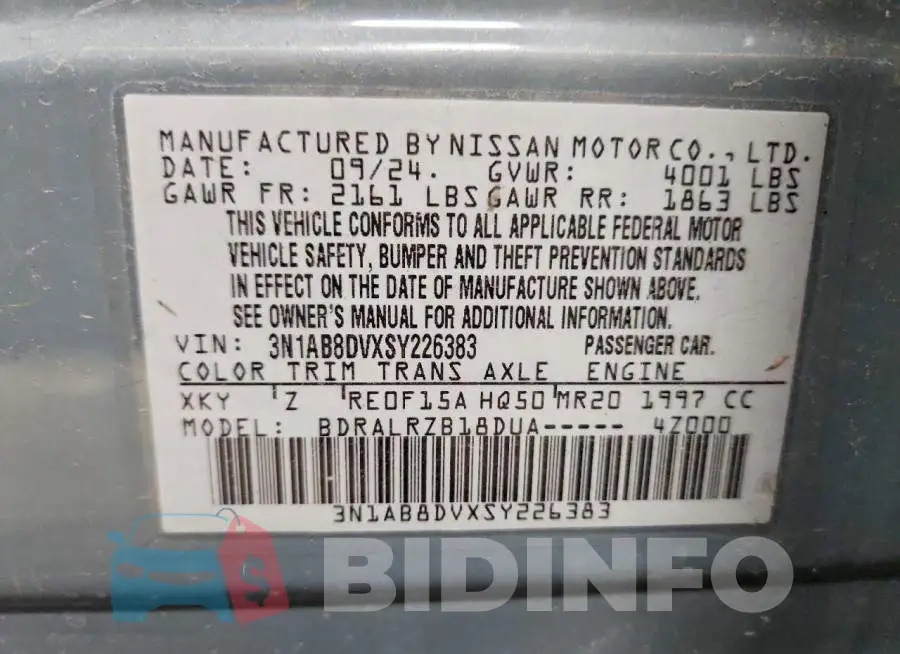 3N1AB8DVXSY226383 Photo# 13