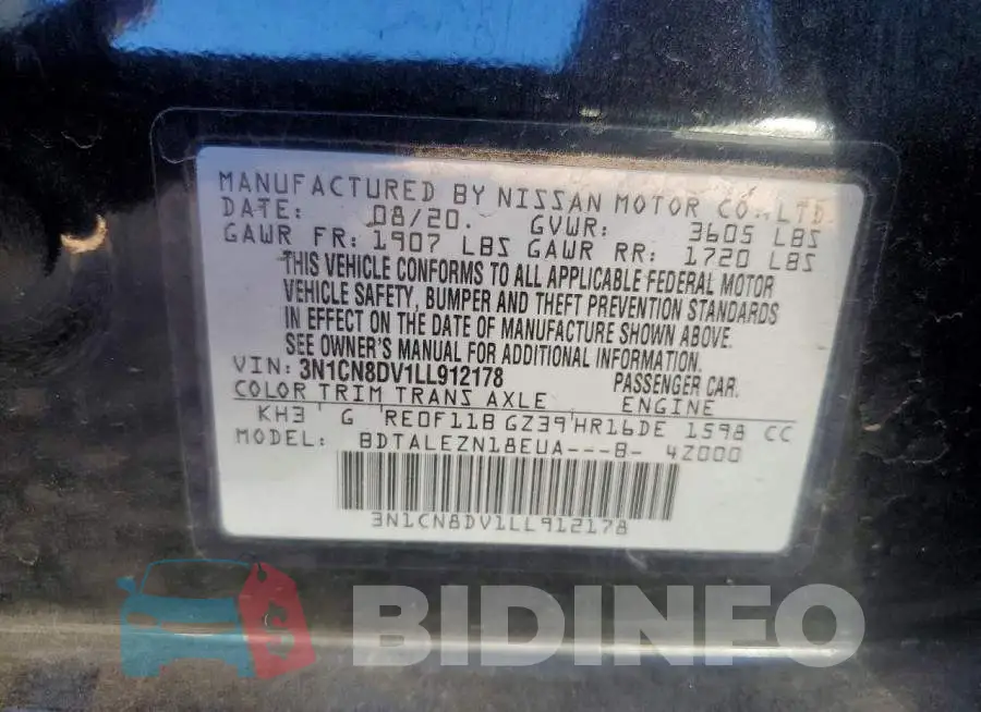 3N1CN8DV1LL912178 Photo# 13