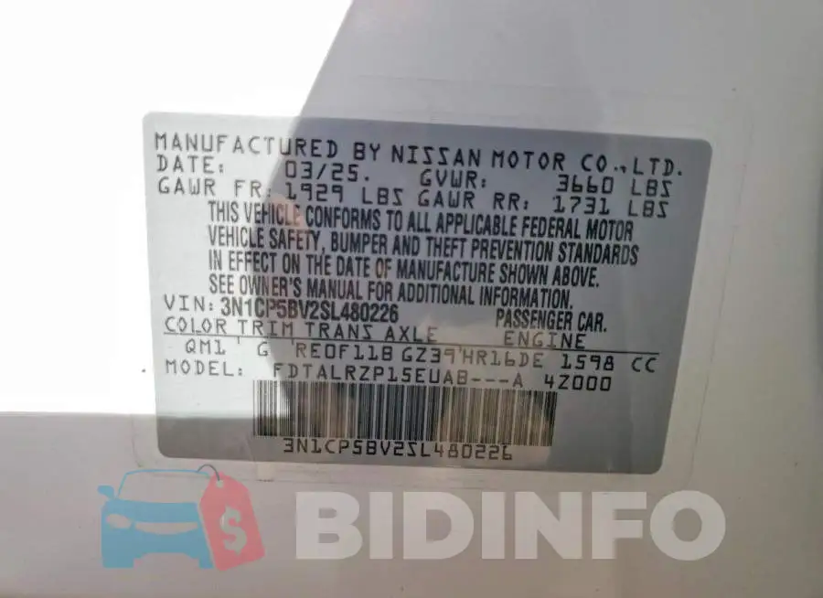 3N1CP5BV2SL480226 Photo# 12