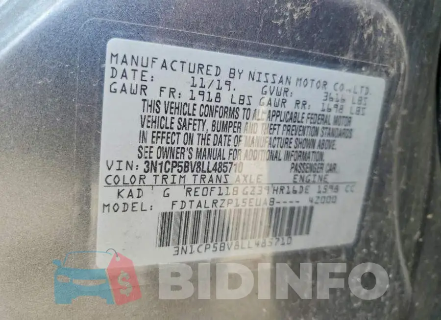 3N1CP5BV8LL485710 Photo# 12