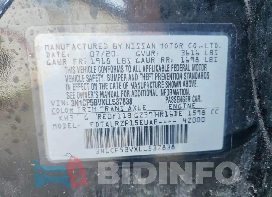 3N1CP5BVXLL537838 Photo# 12