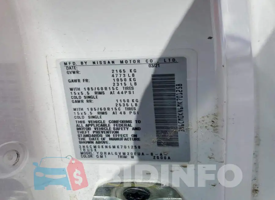 3N6CM0KN6MK701258 Photo# 14