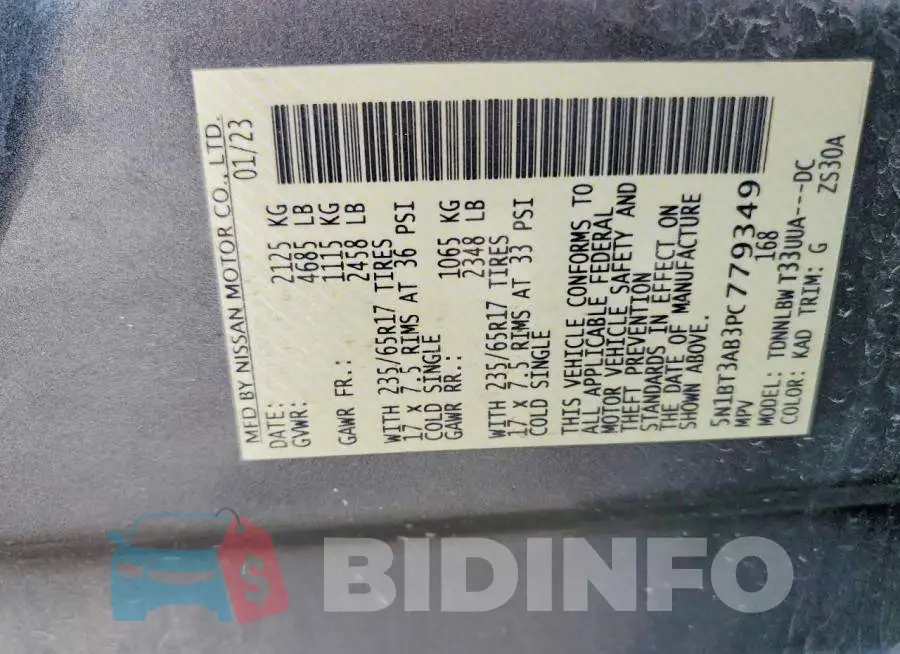 5N1BT3AB3PC779349 Photo# 13