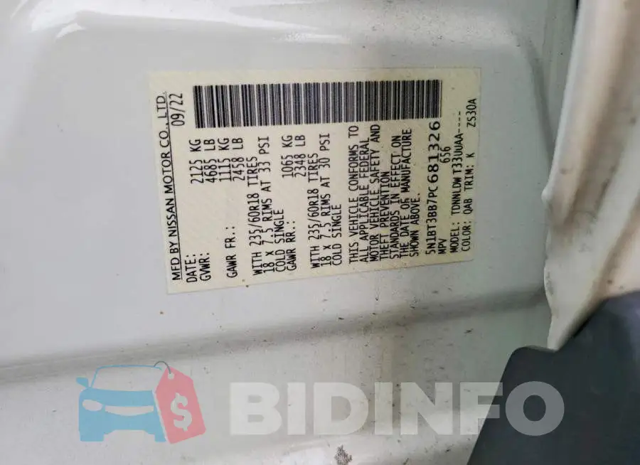 5N1BT3BB7PC681326 Photo# 13