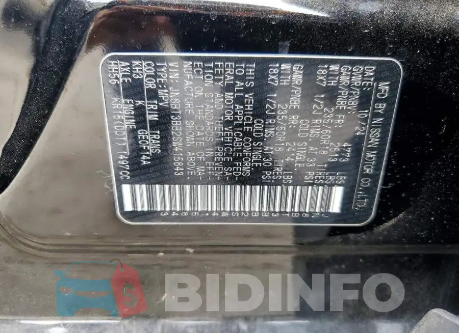 JN8BT3BB2SW415843 Photo# 14