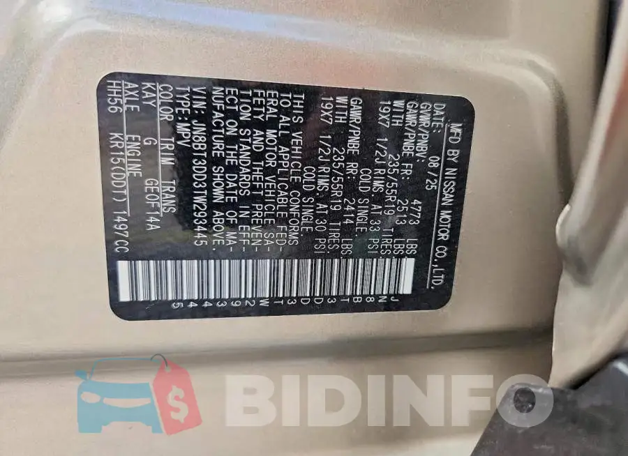 JN8BT3DD3TW293445 Photo# 13
