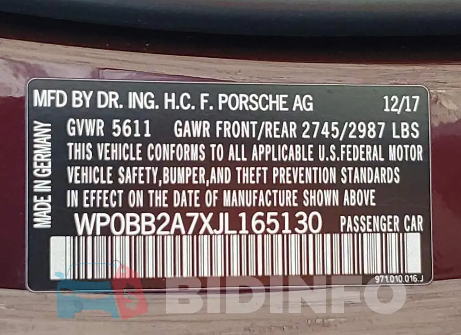 WP0BB2A7XJL165130 Photo# 12