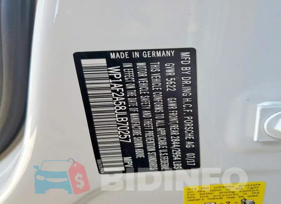 WP1AF2A58JLB70257 Photo# 13