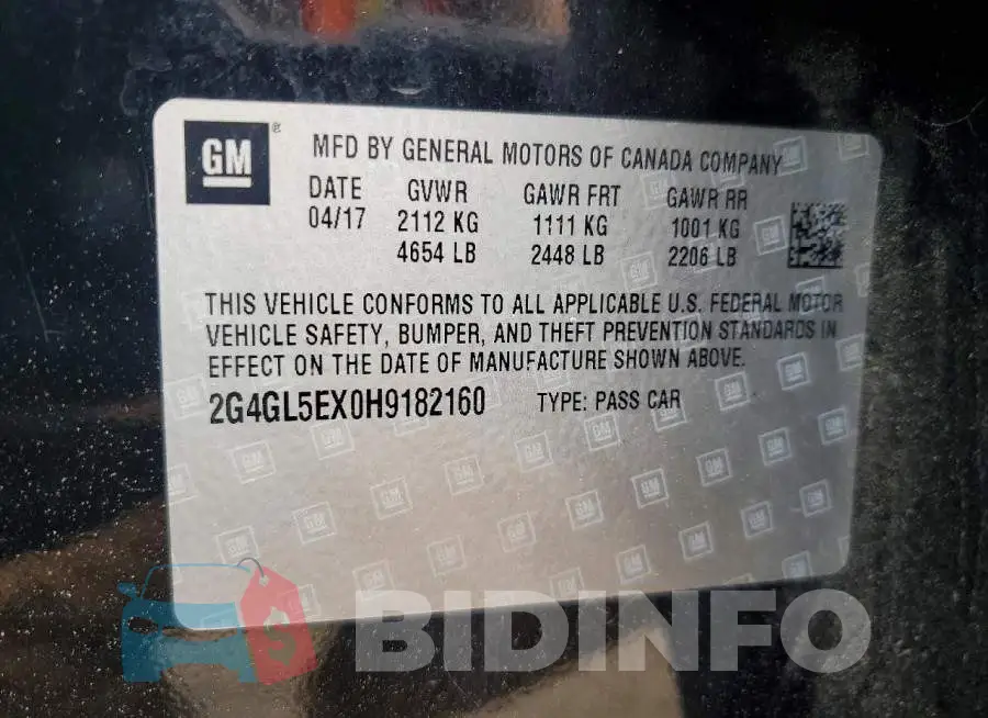 2G4GL5EX0H9182160 Photo# 12