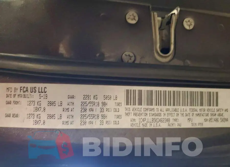 1C4PJLLB5KD462348 Photo# 13