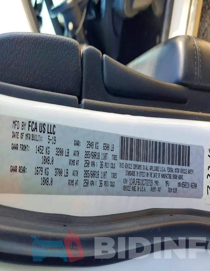 1C4RJFBG1KC772719 Photo# 13