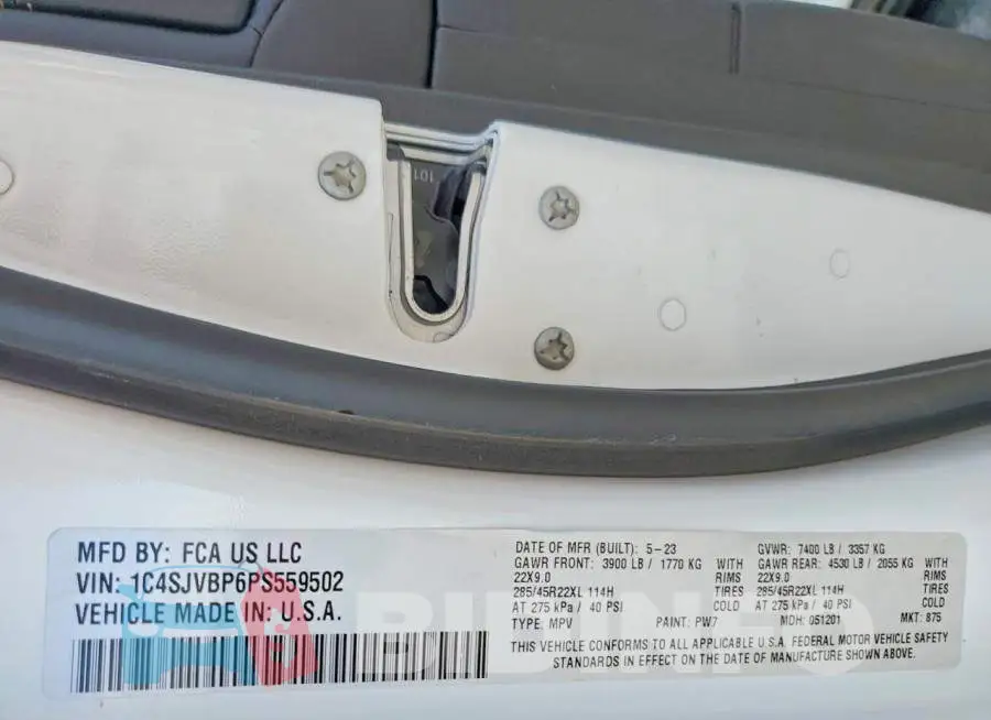 1C4SJVBP6PS559502 Photo# 13