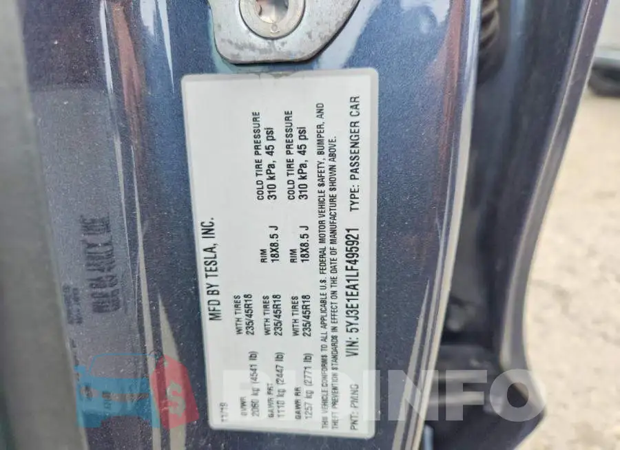 5YJ3E1EA1LF495921 Photo# 12
