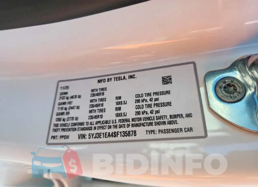 5YJ3E1EA4SF135878 Photo# 12