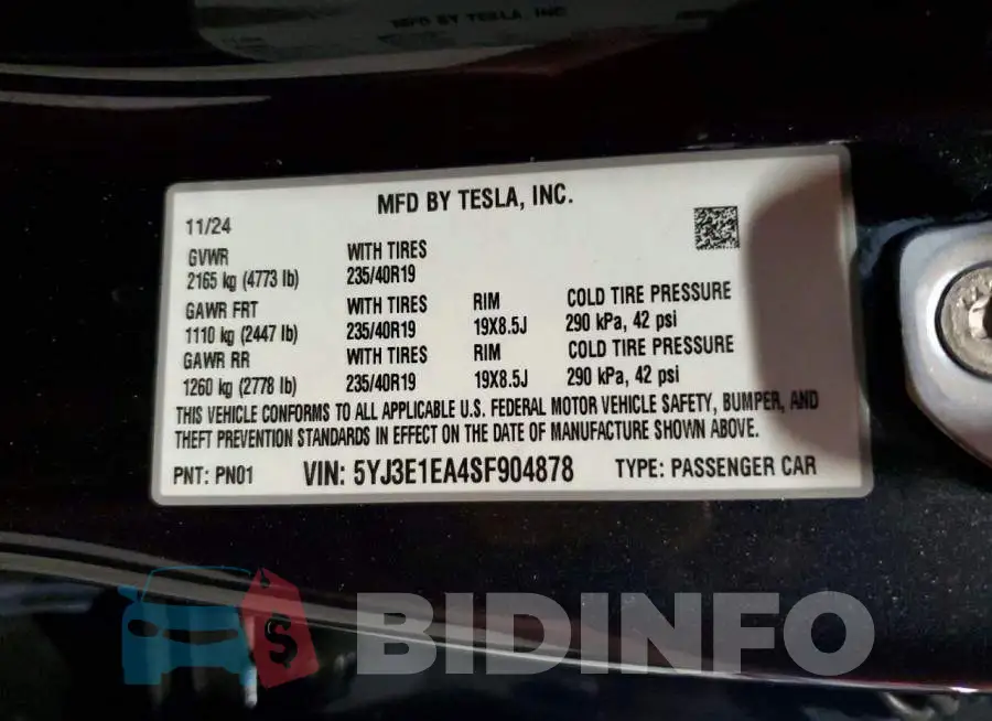 5YJ3E1EA4SF904878 Photo# 12