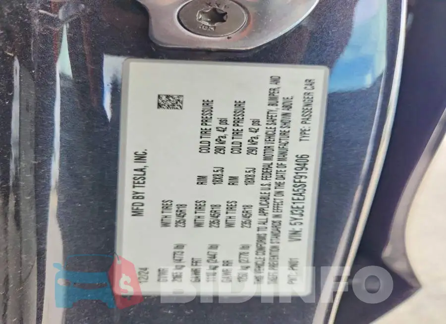 5YJ3E1EA5SF919406 Photo# 12