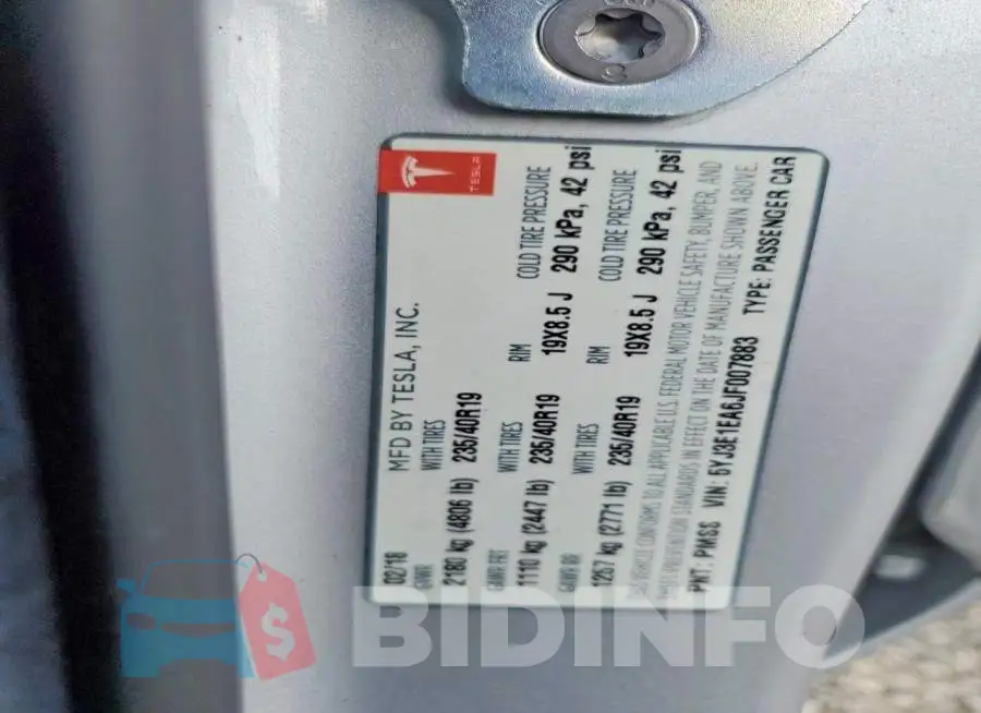 5YJ3E1EA6JF007883 Photo# 12